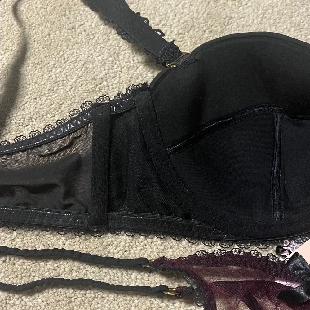 Agent provocateur Lianne bra and thong set Elegant purple burgundy tulle Lace